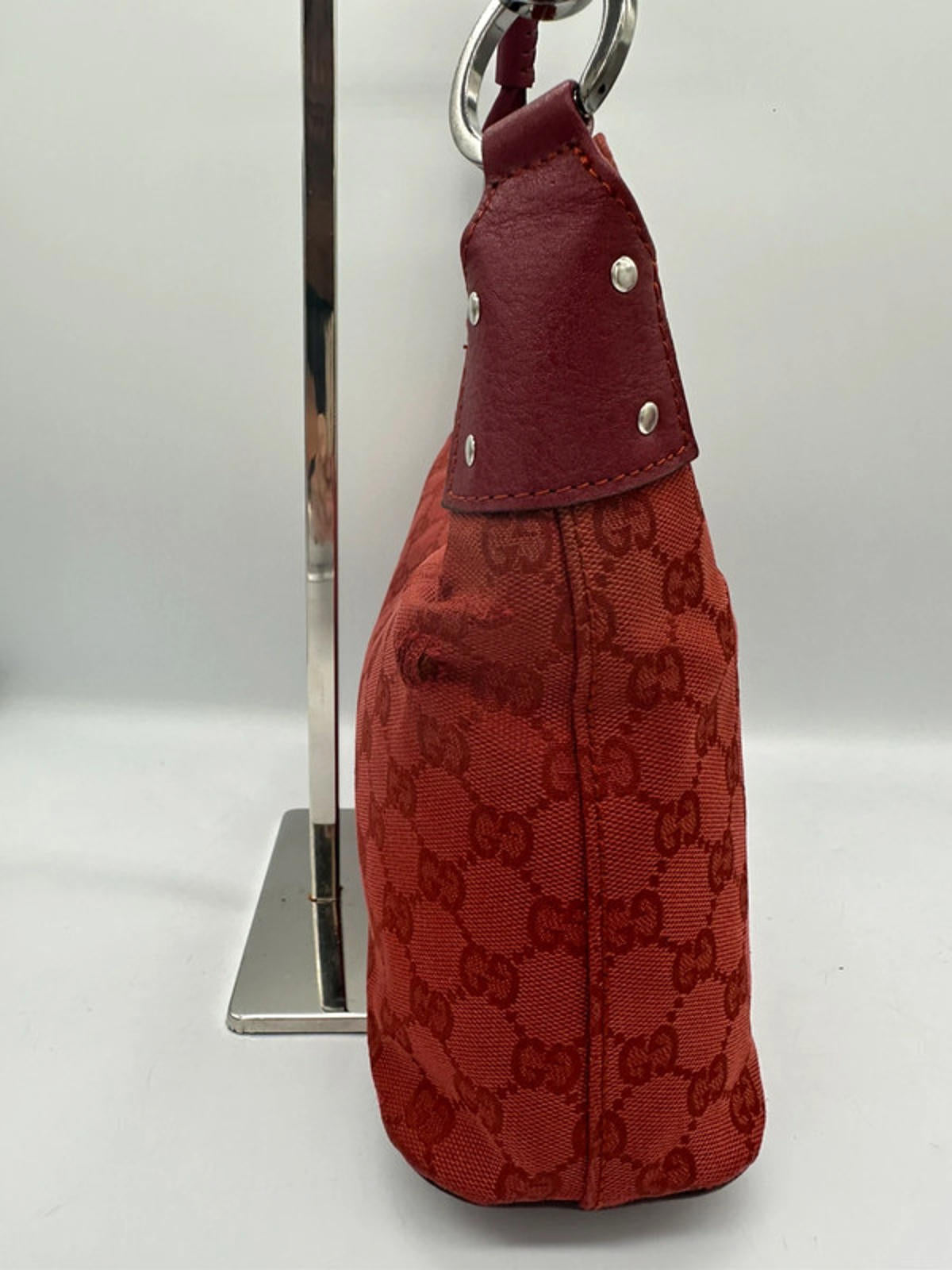 Vintage Gucci Red GG Monogram Mini Jackie Hobo
