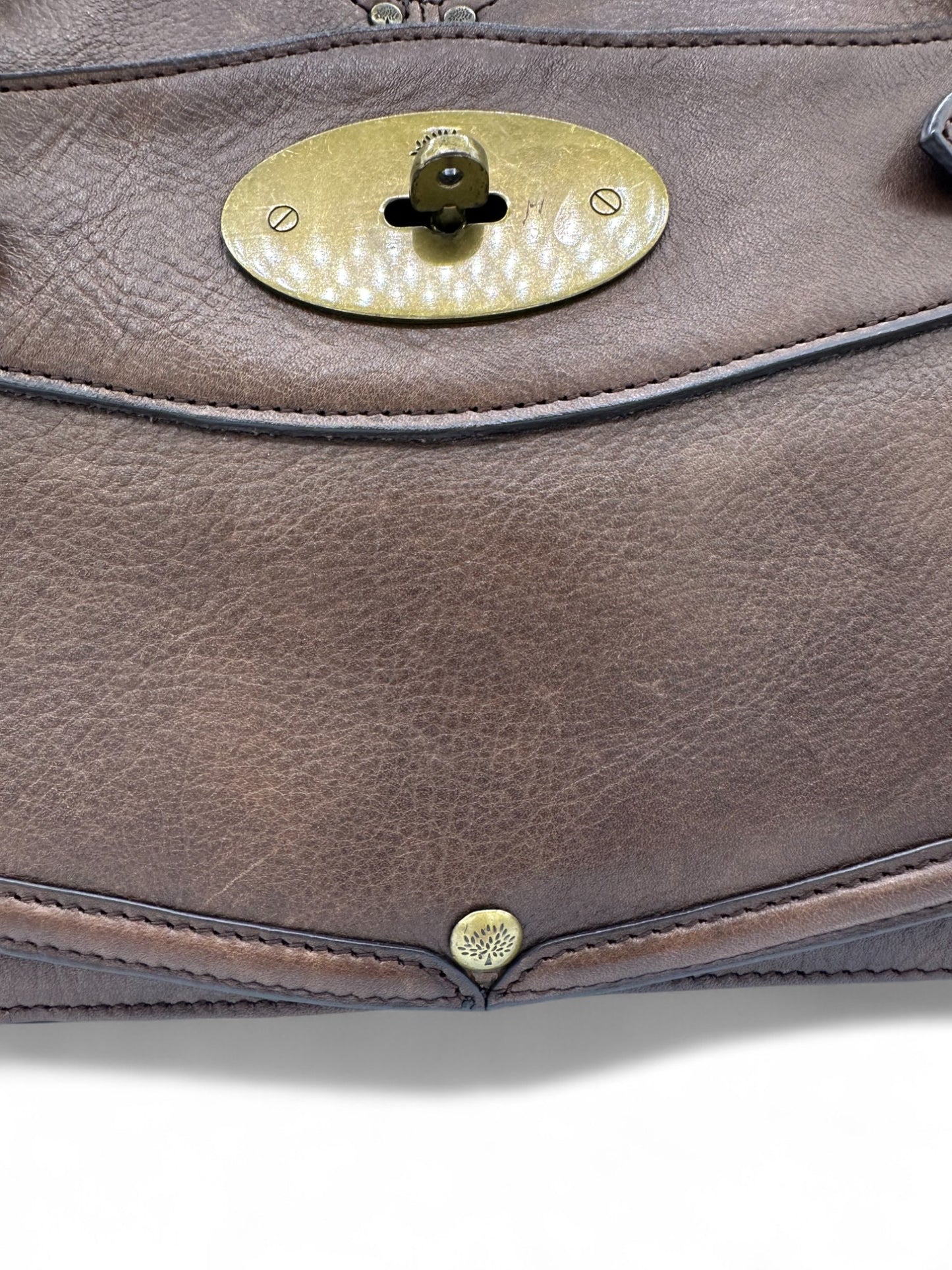 Vintage Mulberry Smithfield Tote Bag in Brown Leather with Brass Turnlock Fastening - Thanks it's Vintage