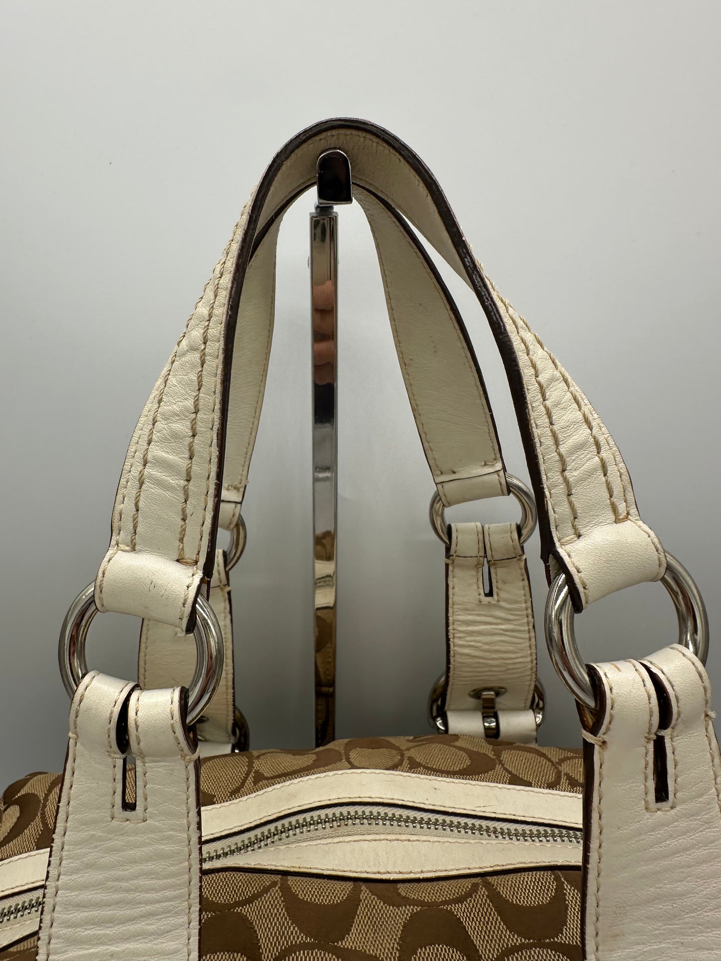 Vintage Coach 10078 Soho Boston Shoulder Bag Monogram Y2K Buckle Detail