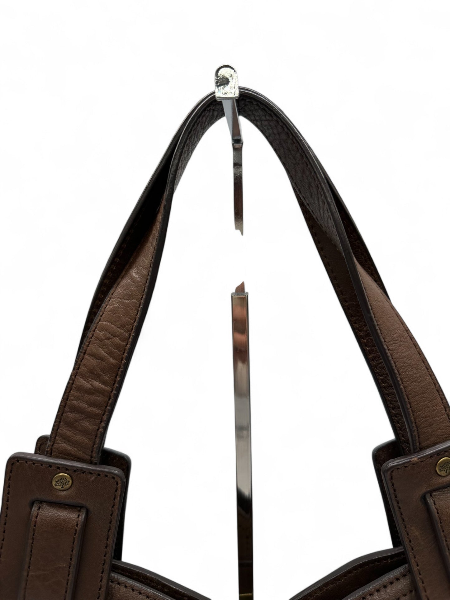 Vintage Mulberry Smithfield Tote Bag in Brown Leather with Brass Turnlock Fastening - Thanks it's Vintage