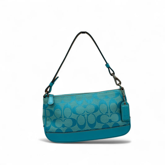 Vintage Coach Blue Monogram 6094 Demi Shoulder Bag