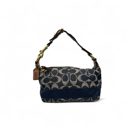 Vintage Coach F40757 Denim Monogram Mini Shoulder Bag