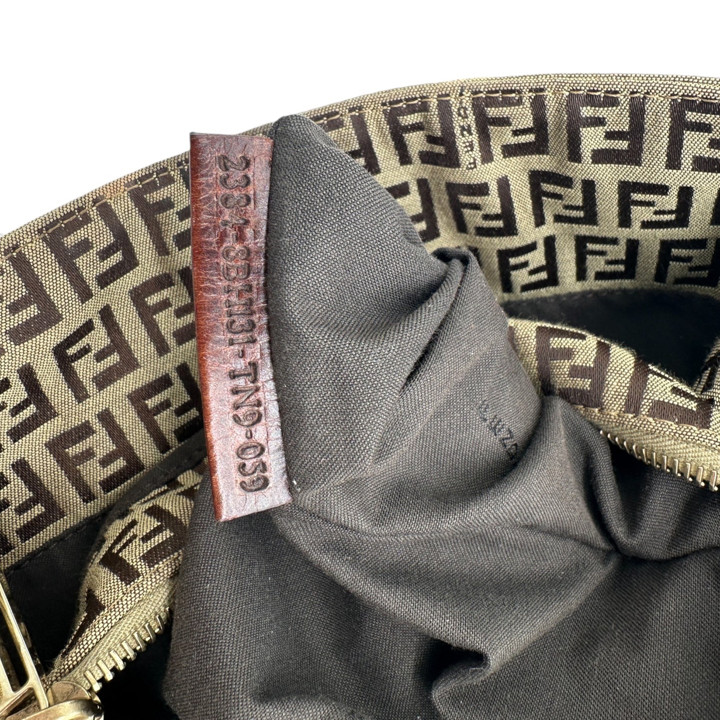 Vintage Fendi Zucchino Large Tote Shoulder Bag