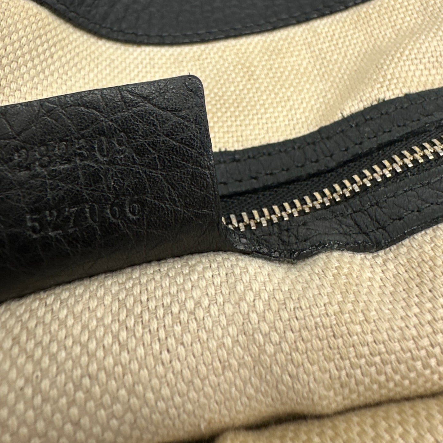 Vintage Gucci Schultertasche aus schwarzem Bambusleder