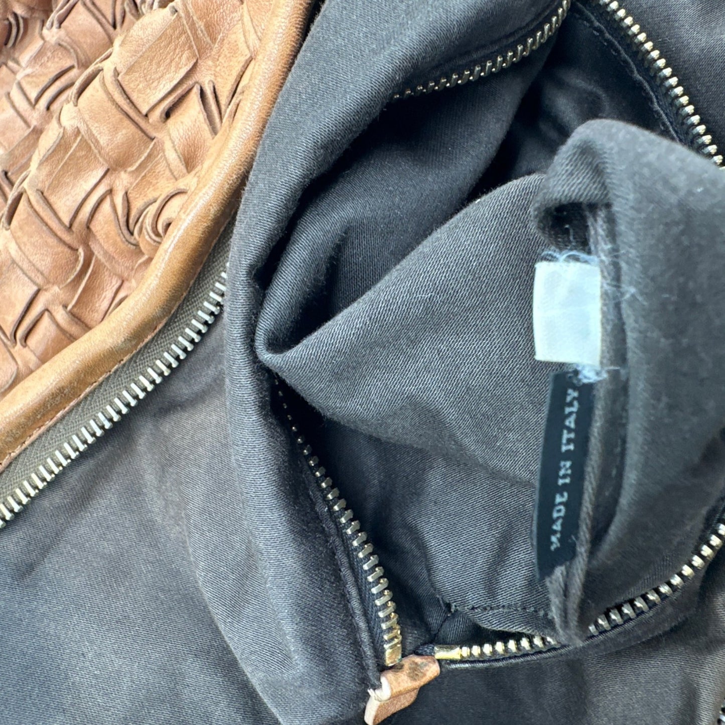 Vintage Miu Miu Fango Intreccio Woven Leather Hobo Bag