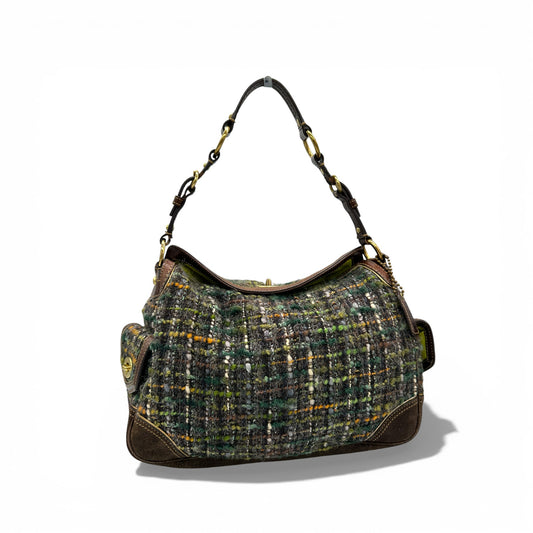 Sac à bandoulière vintage Coach 8F16 Legacy en tweed