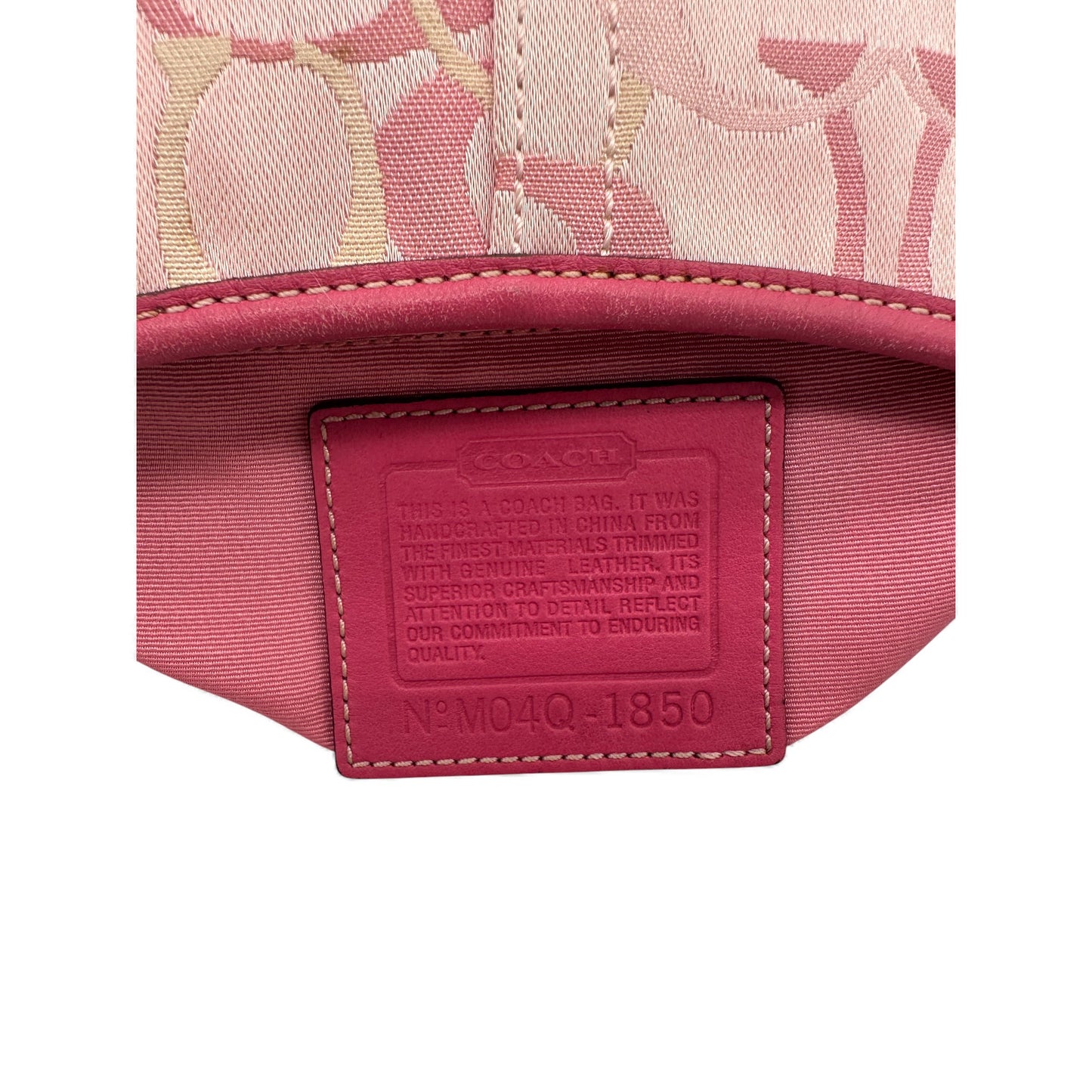 Vintage Coach 1850 Baby Pink Optic Monogram Shoulder Bag