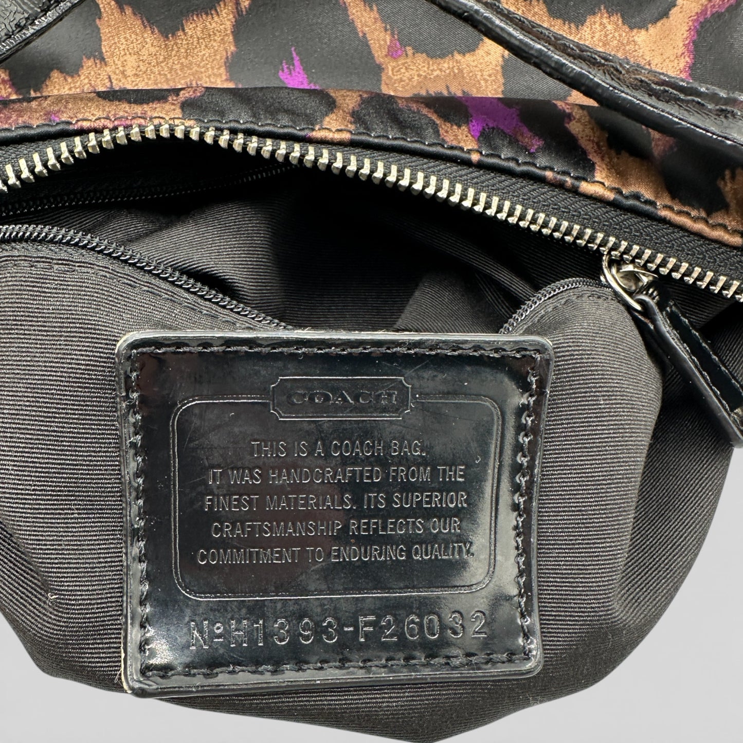 Vintage Coach F26032 Leopard Print Shoulder Bag