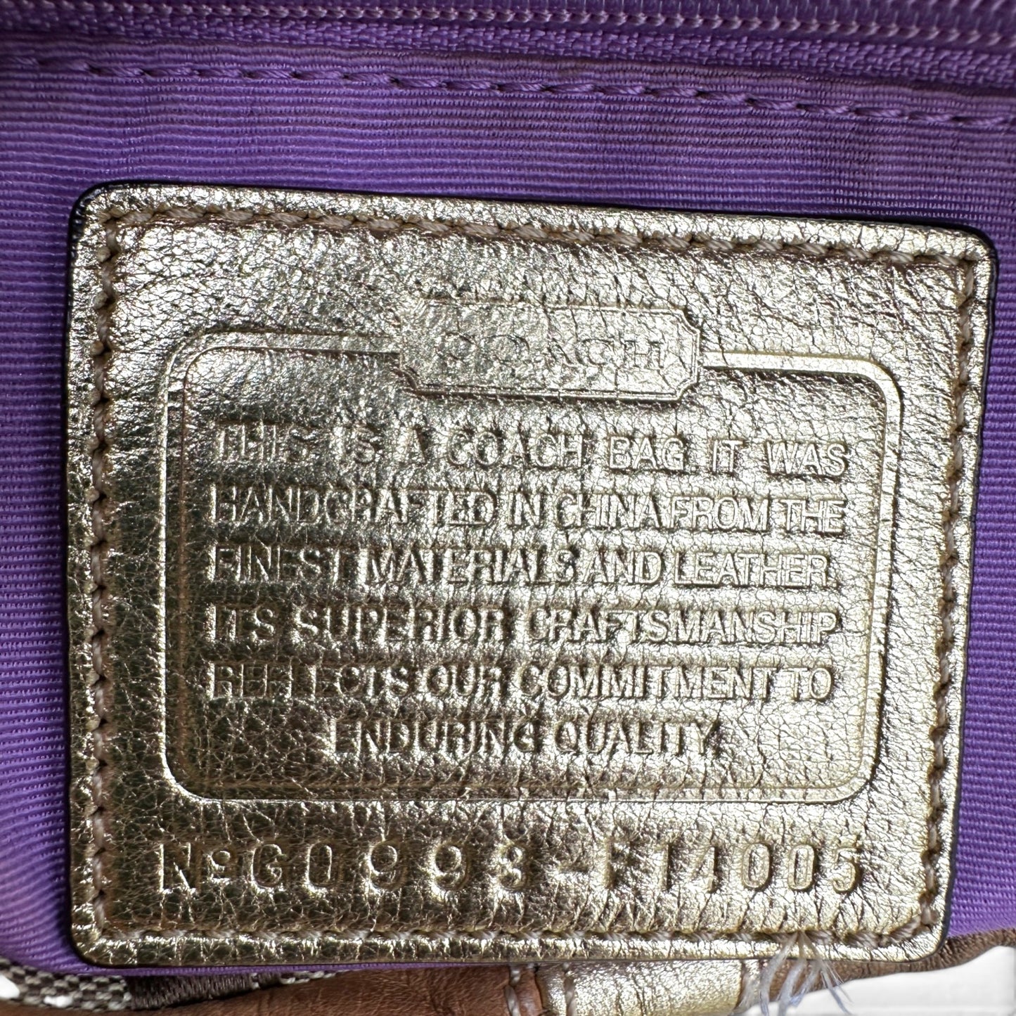 Vintage Coach 10620 Große Carly Schultertasche