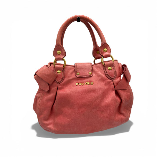 Miu Miu Vitello Lux Bow Handbag