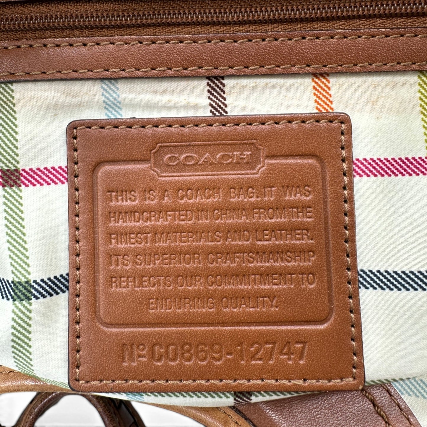 Vintage Coach 12747 Pleated Ergo Denim Monogram Shoulder Bag
