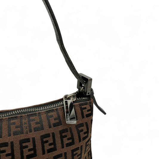 Vintage Fendi Brown Zucchino Shoulder Bag