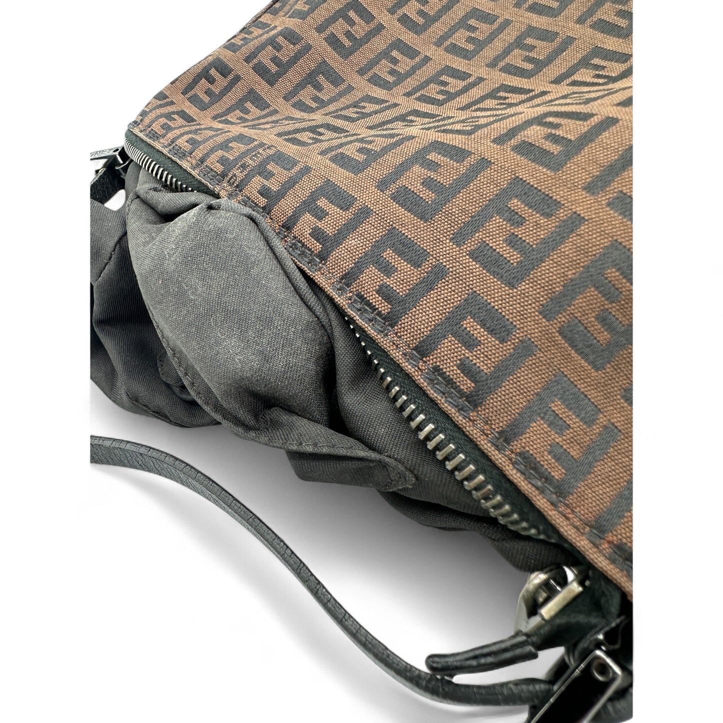 Vintage Fendi Brown Zucchino Shoulder Bag