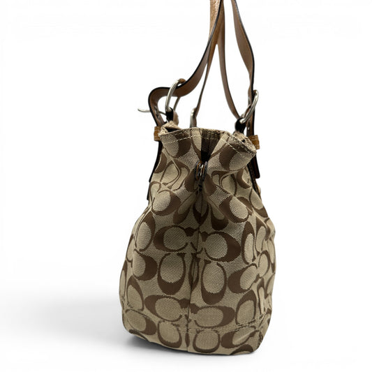 Sac bandoulière vintage Coach F13113 Soho vert monogrammé