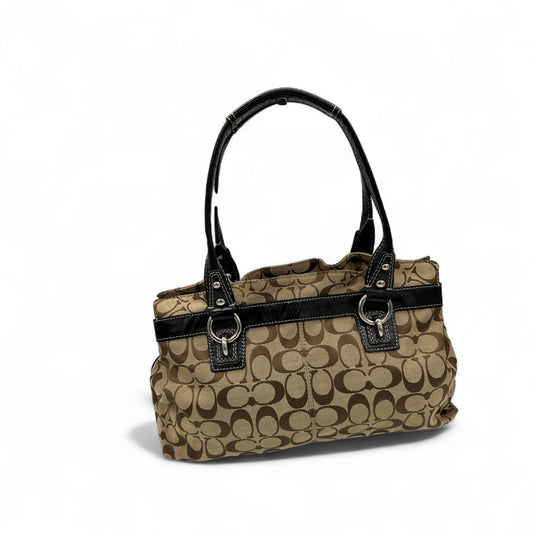Vintage Coach F14692 Signature Monogram Tote Shoulder Bag