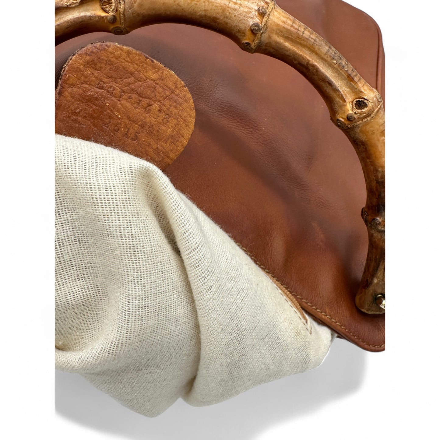 Vintage Gucci 001 1705 1638 Bamboo Leather Bag