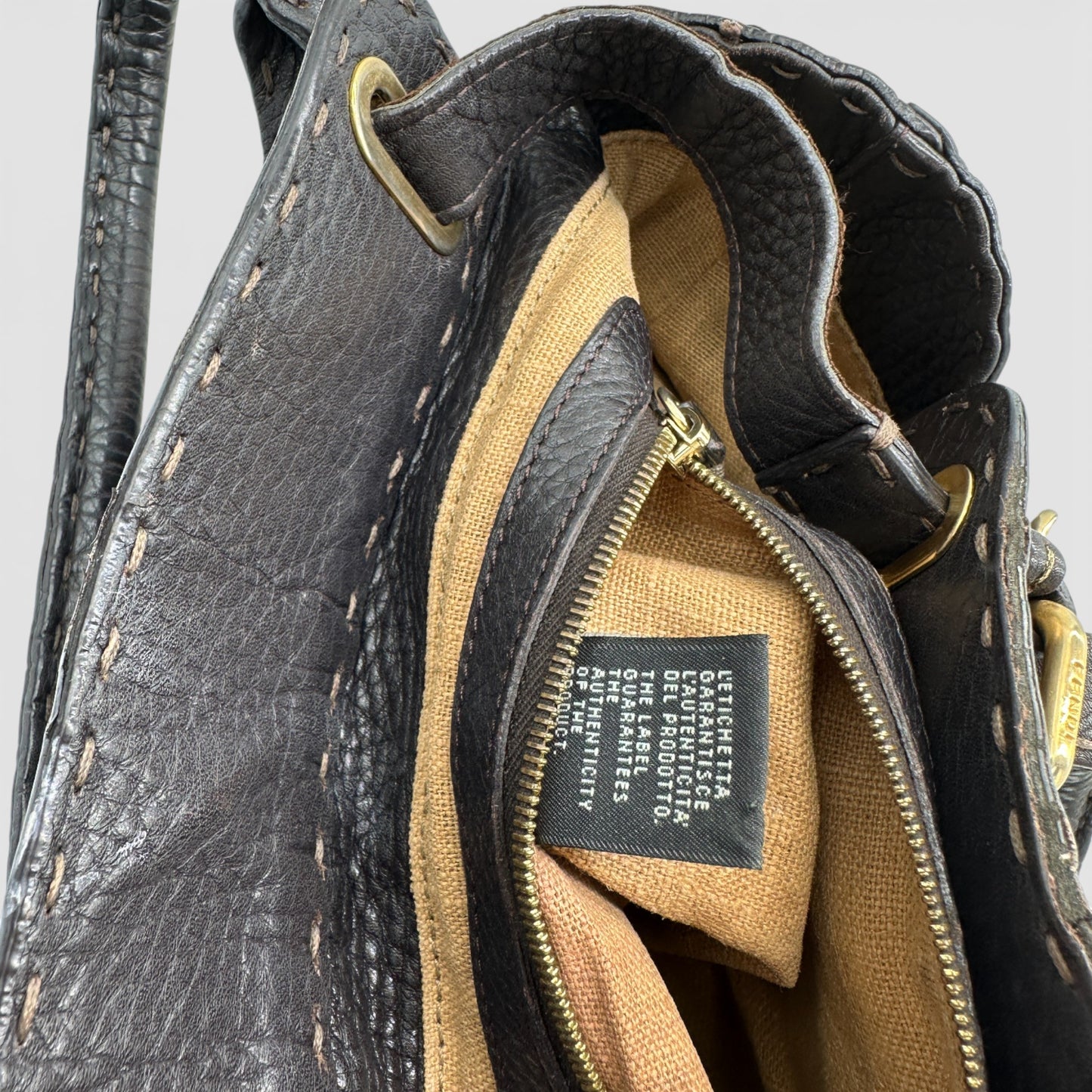 Vintage Fendi Spy Bag aus braunem Leder