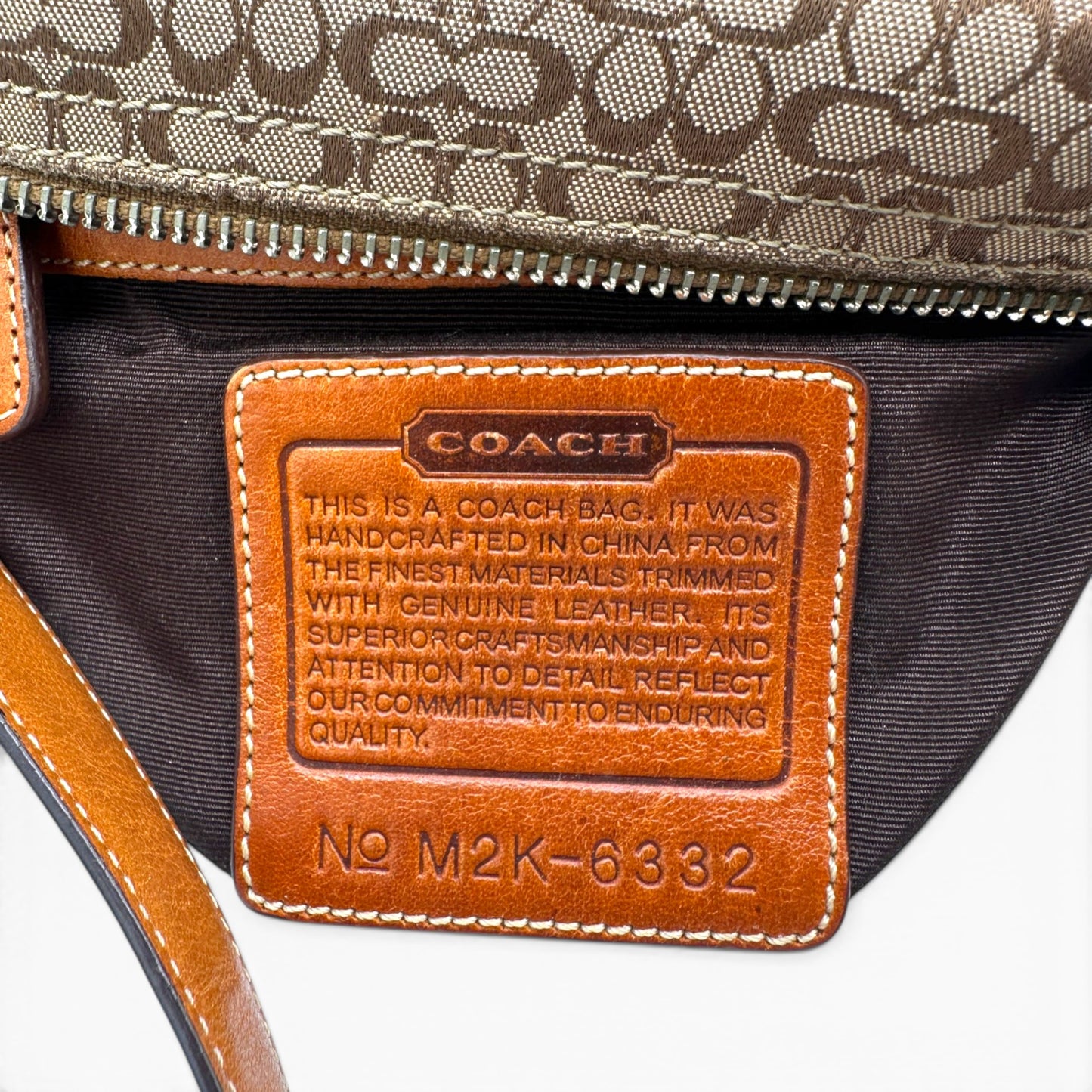 Vintage Coach 6332 Brown Monogram Shoulder Bag
