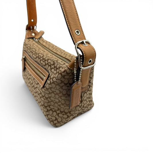 Vintage Coach 6332 Brown Monogram Shoulder Bag