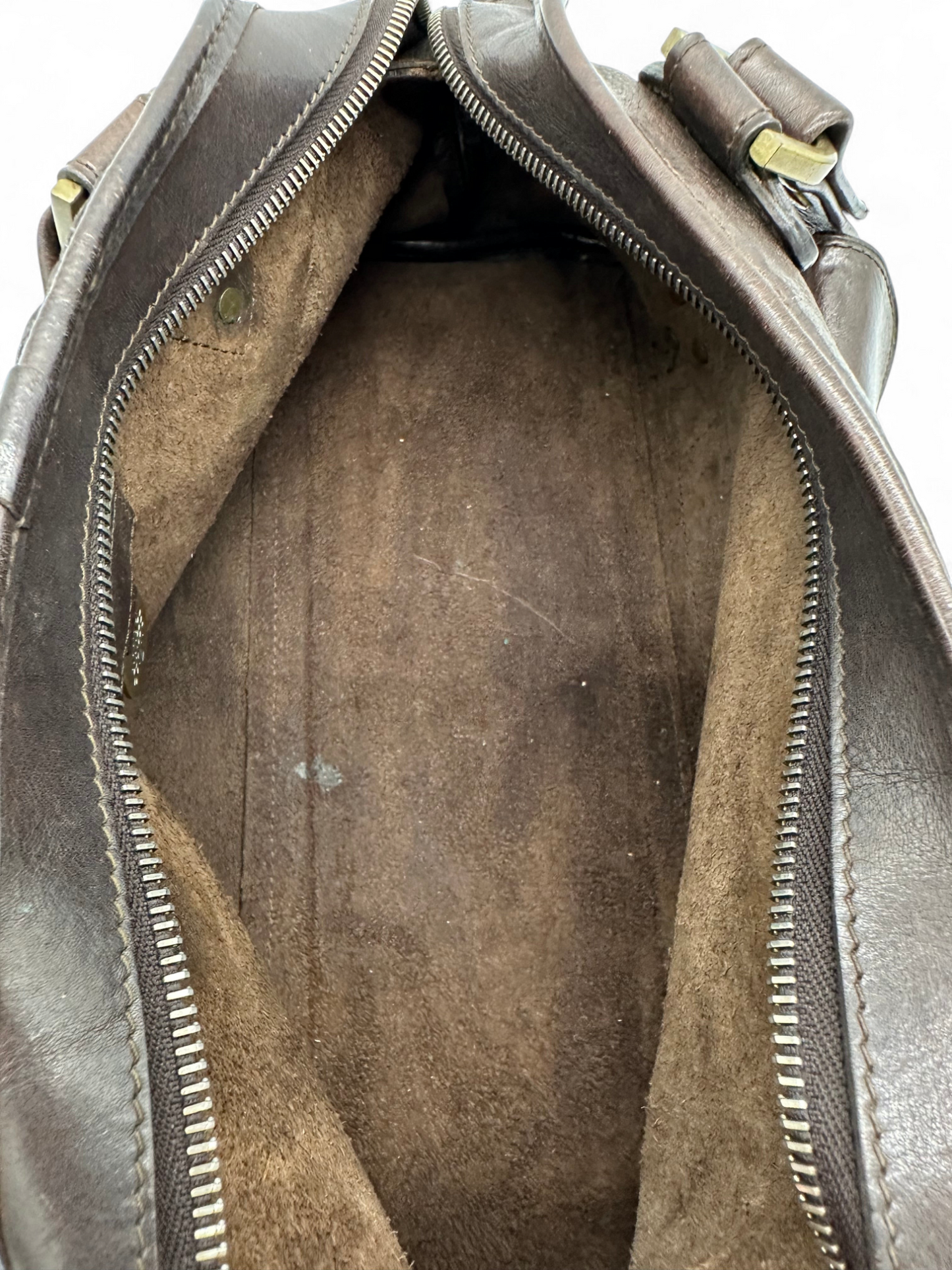 Vintage Mulberry Knightsbridge Turnlock Handbag in Chocolate Brown Leather - Thanks it's Vintage
