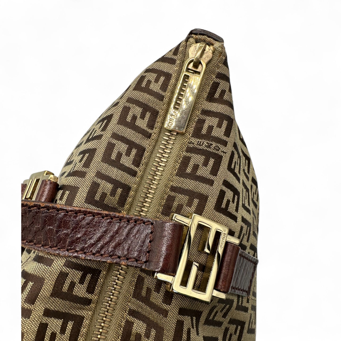 Vintage Fendi Zucchino Canvas Tote Handbag