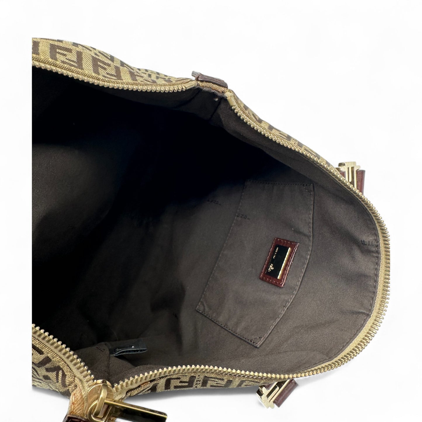 Vintage Fendi Zucchino Canvas Tote Handbag
