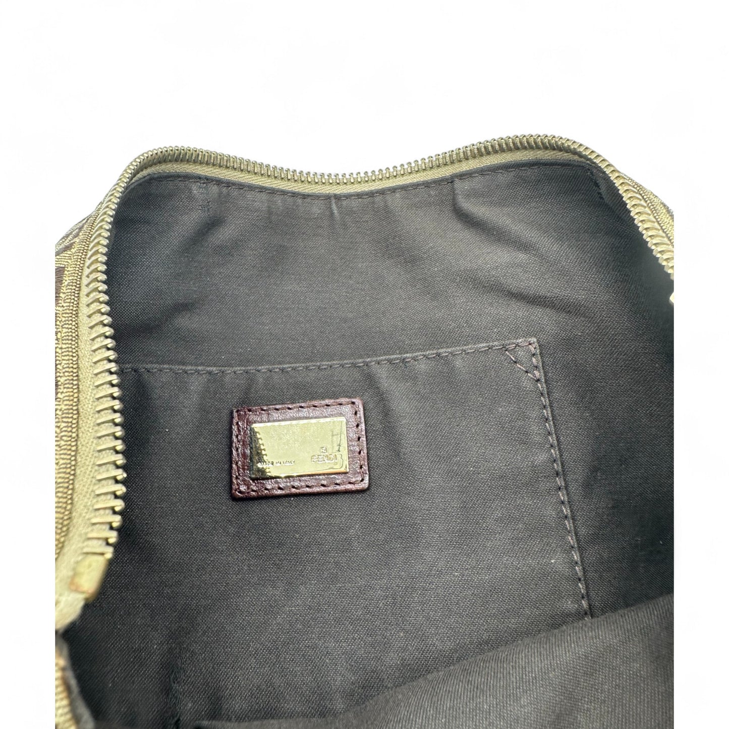 Vintage Fendi Zucchino Canvas Tote Handbag