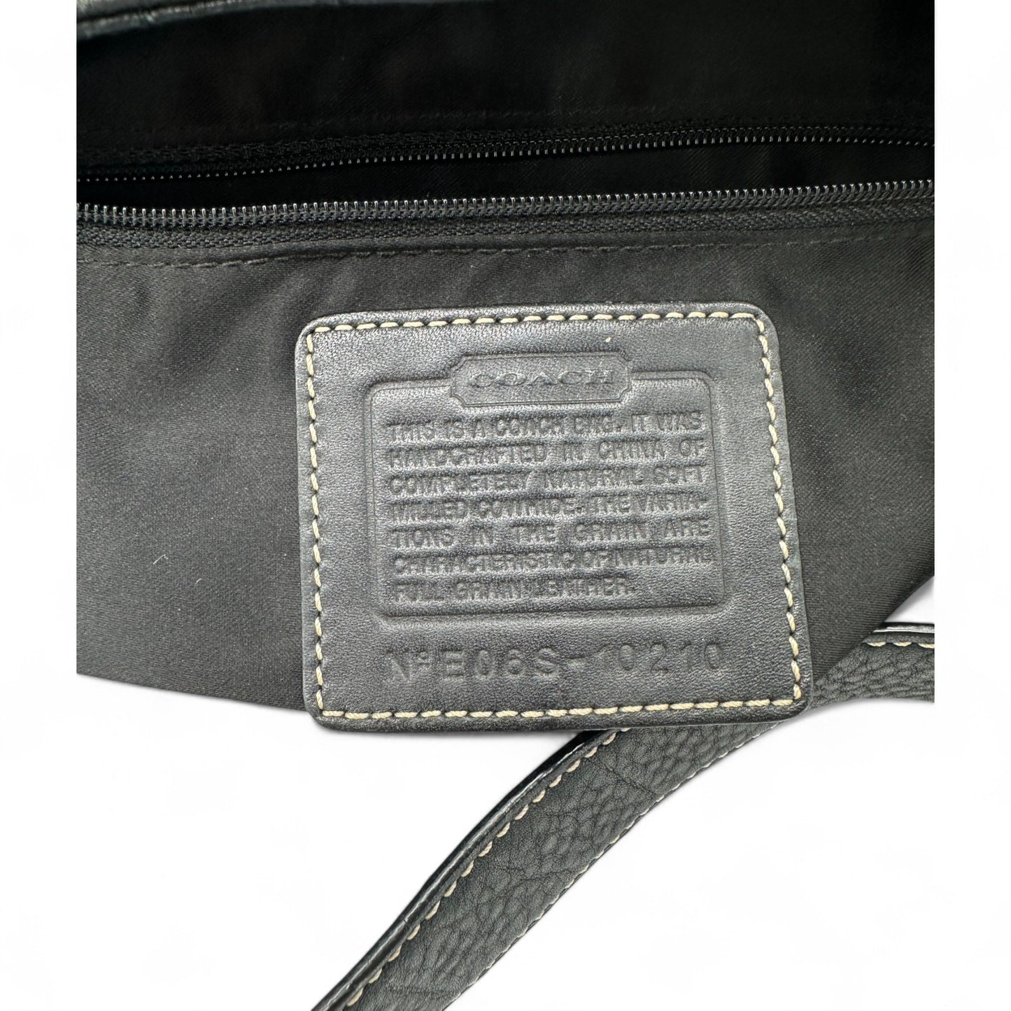 Vintage Coach 10210 Black Leather Hampton Clip Shoulder Bag