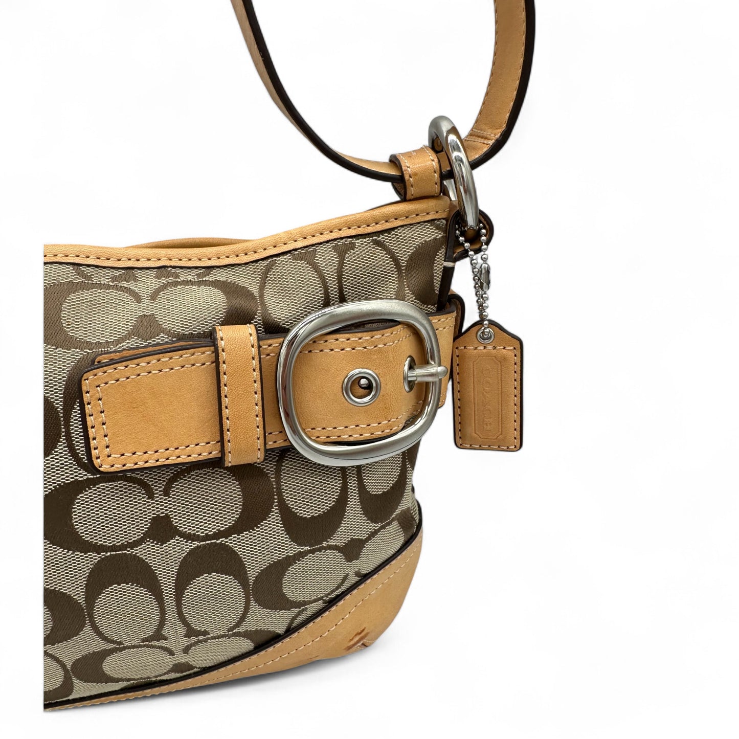 Vintage Coach F19683 Double Buckle Shoulder Bag