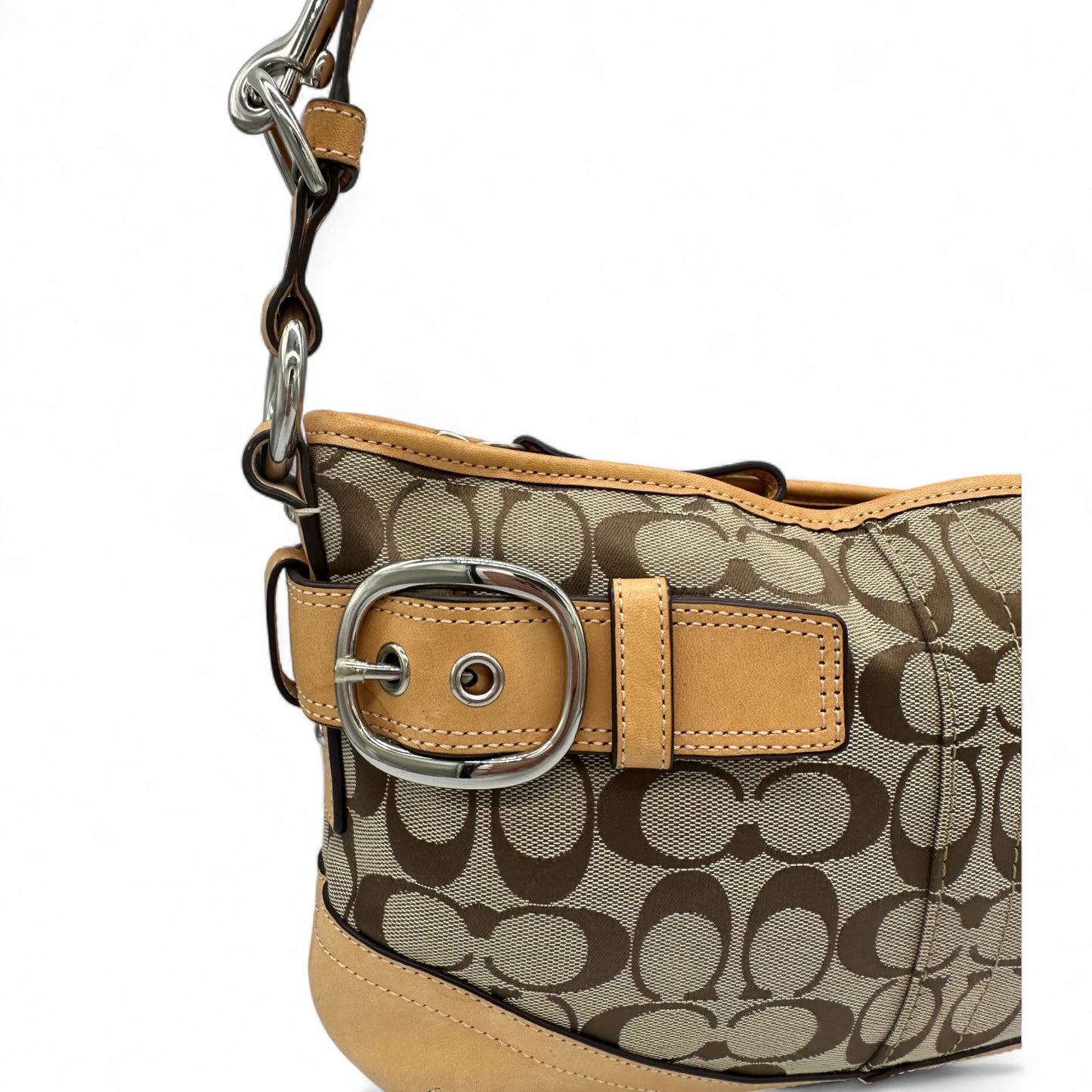 Vintage Coach F19683 Double Buckle Shoulder Bag