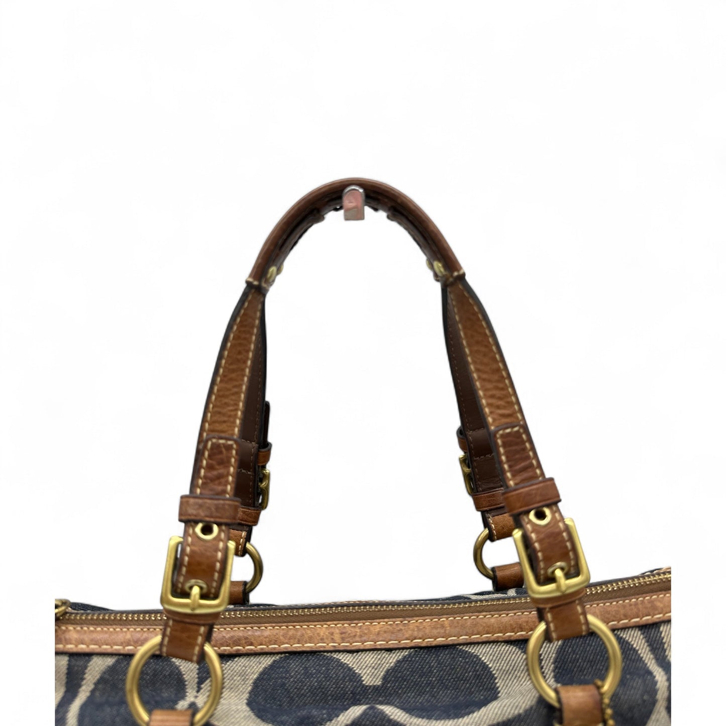 Vintage Coach 11183 Denim Monogram Boston Shoulder Bag