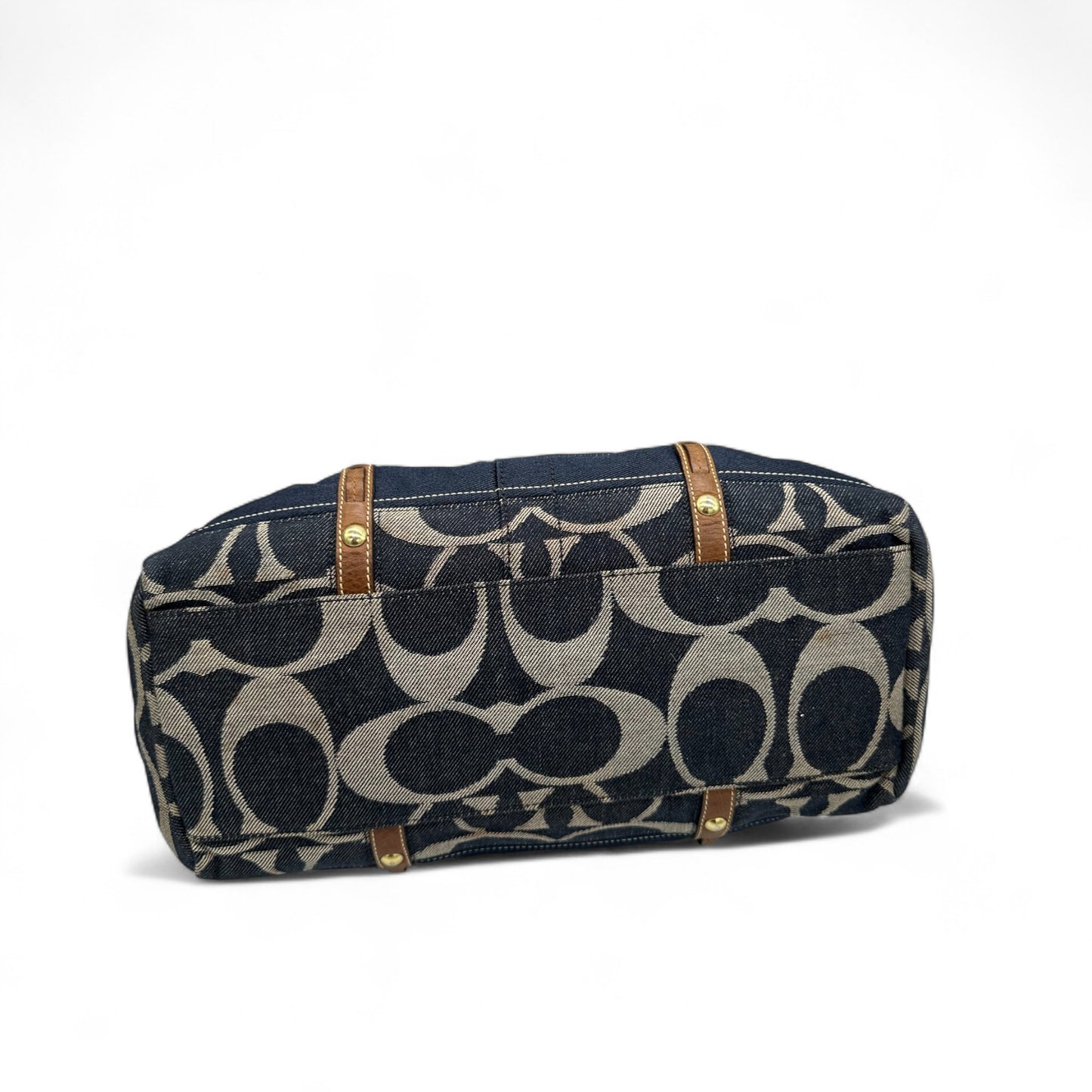 Vintage Coach 11183 Denim Monogram Boston Shoulder Bag