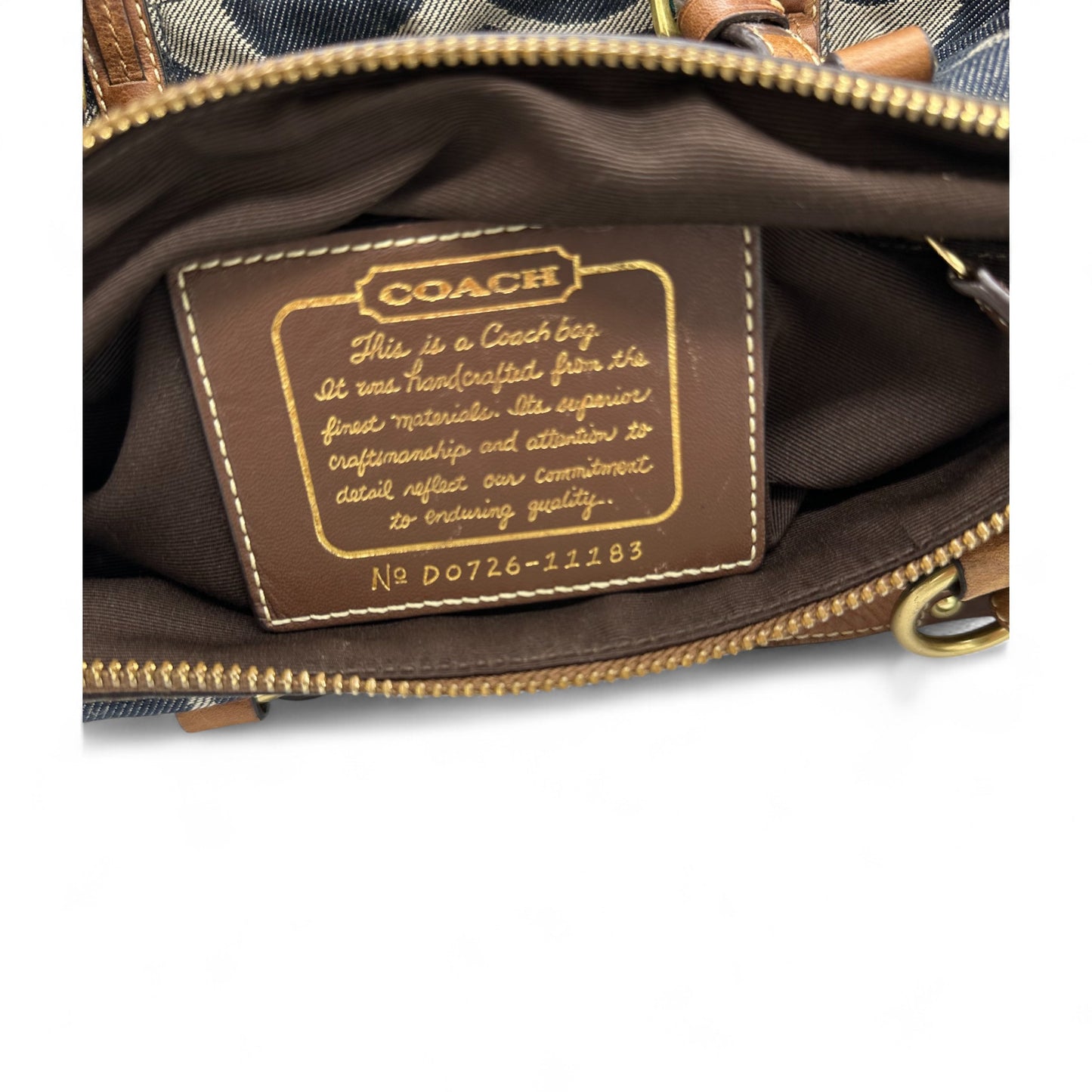 Vintage Coach 11183 Denim Monogram Boston Shoulder Bag