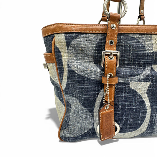 Vintage Coach F13810 Denim Tote Shoulder Bag