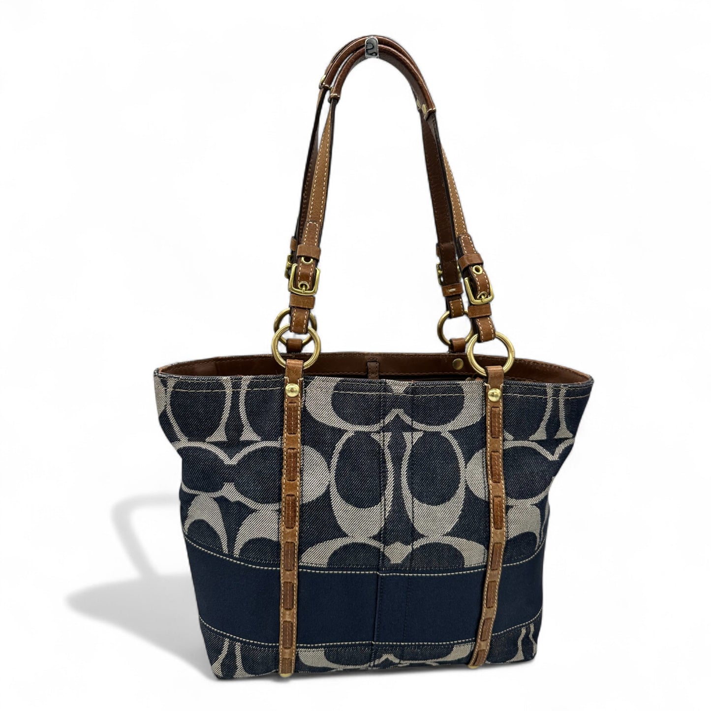 Vintage Coach F11179 Denim Monogram Tote Bag