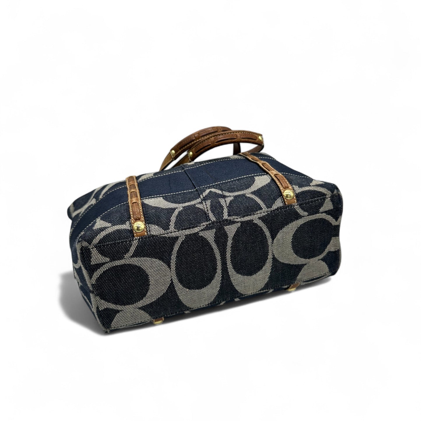 Vintage Coach F11179 Denim Monogram Tote Bag