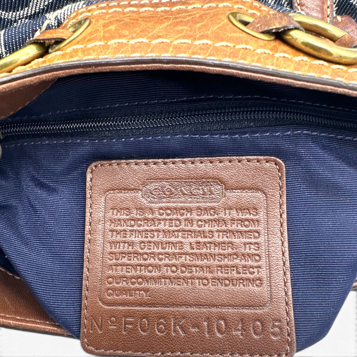 Vintage Coach 10405 Denim Shoulder Bag