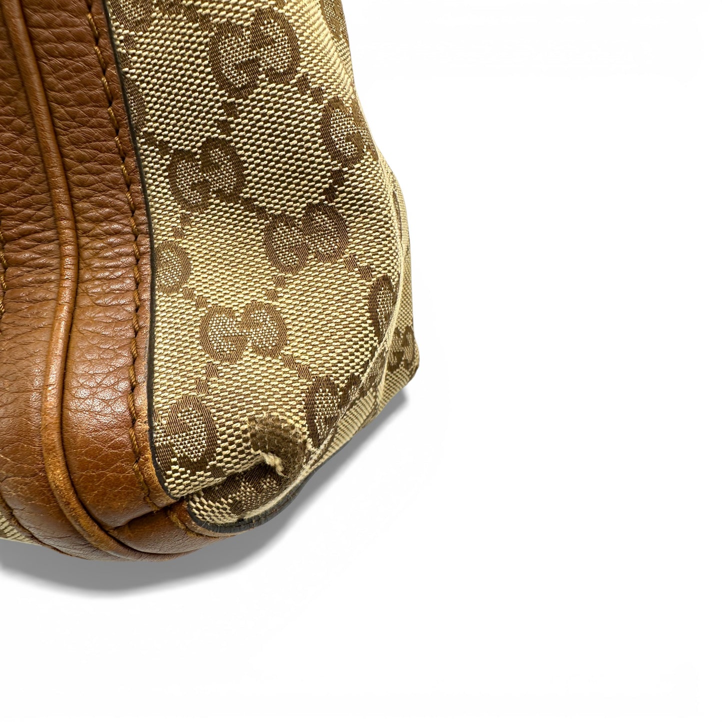 Vintage Gucci Bella GG Canvas Bamboo Handbag