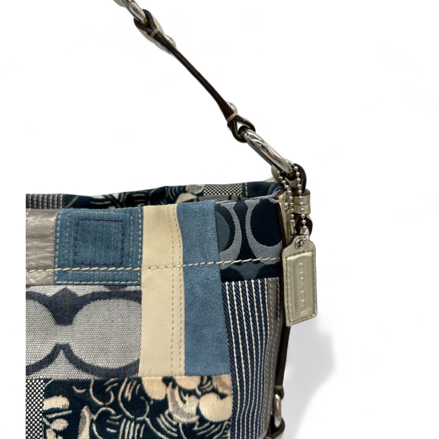 Vintage Coach F13720 Denim Patchwork Carly Shoulder Bag