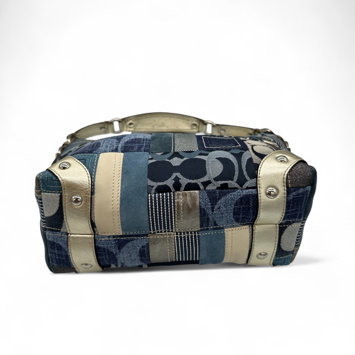 Vintage Coach F13720 Denim Patchwork Carly Shoulder Bag