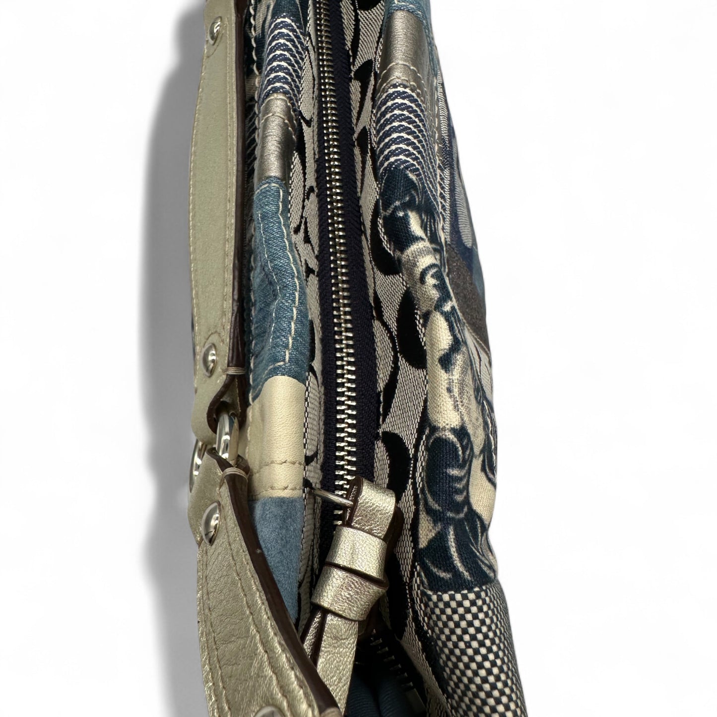 Vintage Coach F13720 Denim Patchwork Carly Shoulder Bag