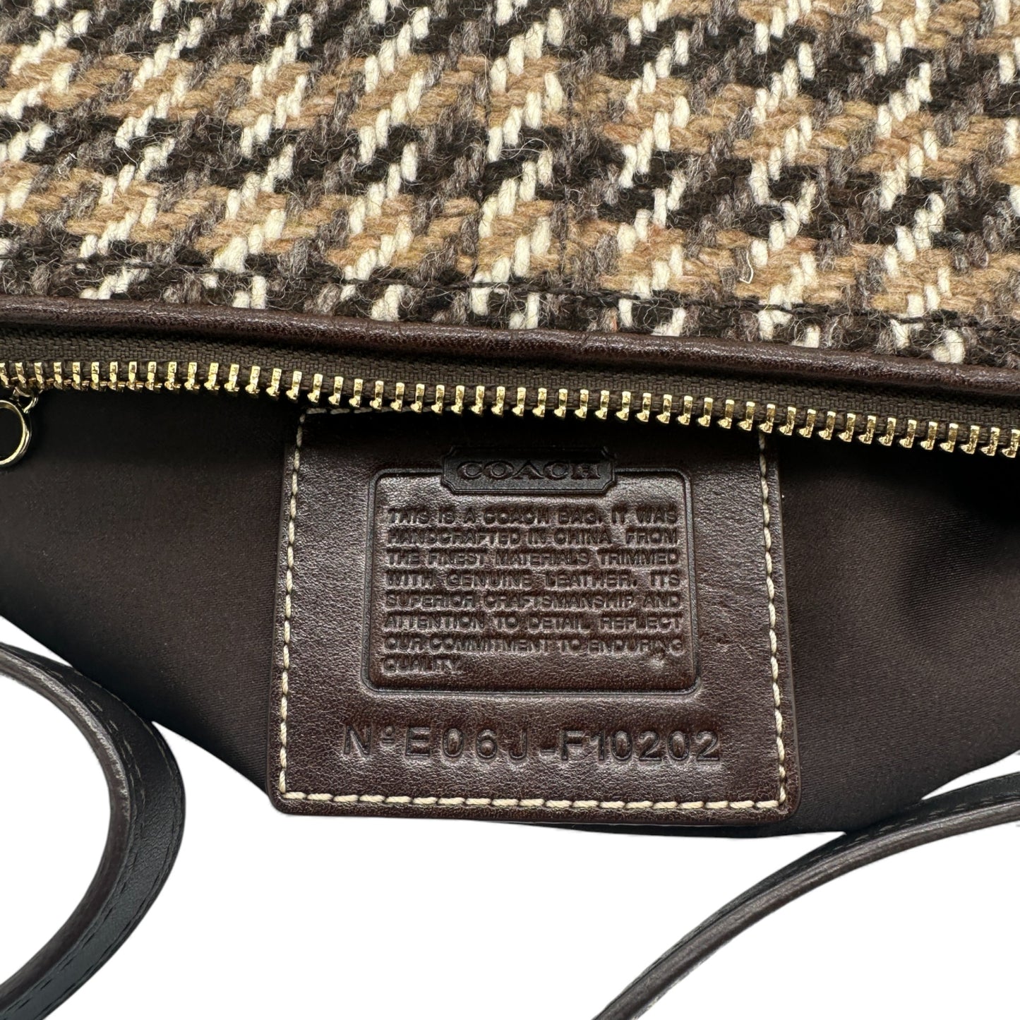 Vintage Coach F10202 Tweed Baguette Schultertasche