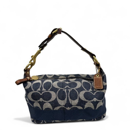 Vintage Coach F40757 Denim Monogram Mini Shoulder Bag