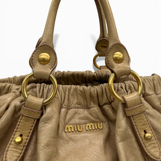 Vintage Miu Miu Gathered Hobo 2-Way Handbag