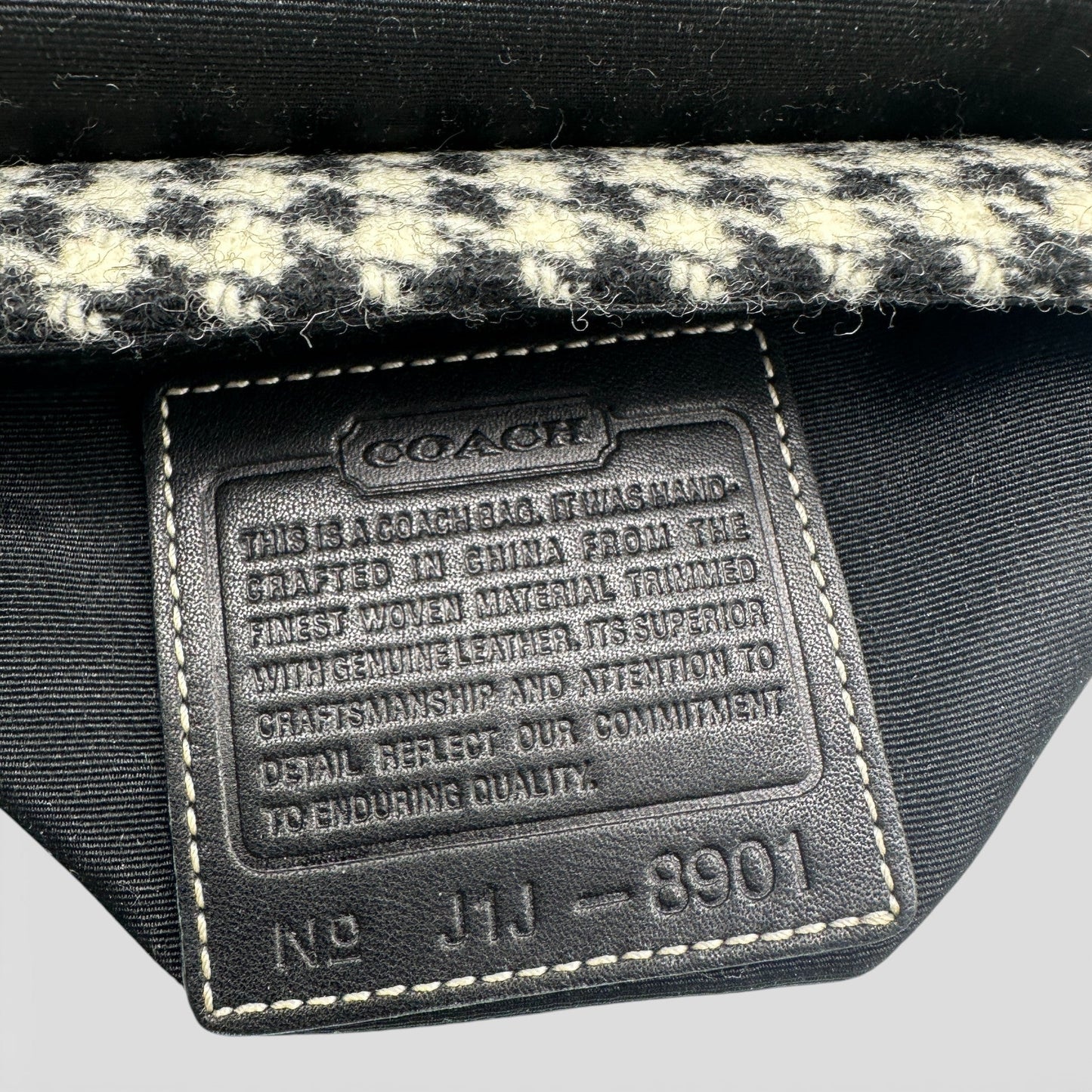 Vintage Coach 8901 Houndstooth Schultertasche