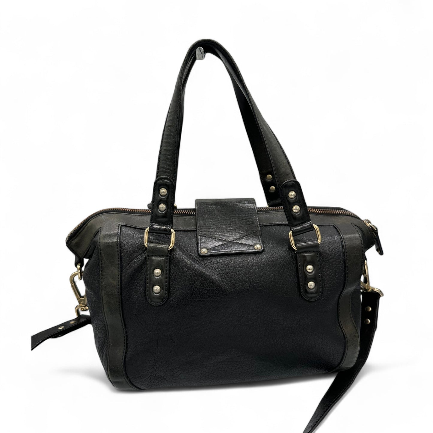 Jimmy Choo Black Leather Padlock Handbag
