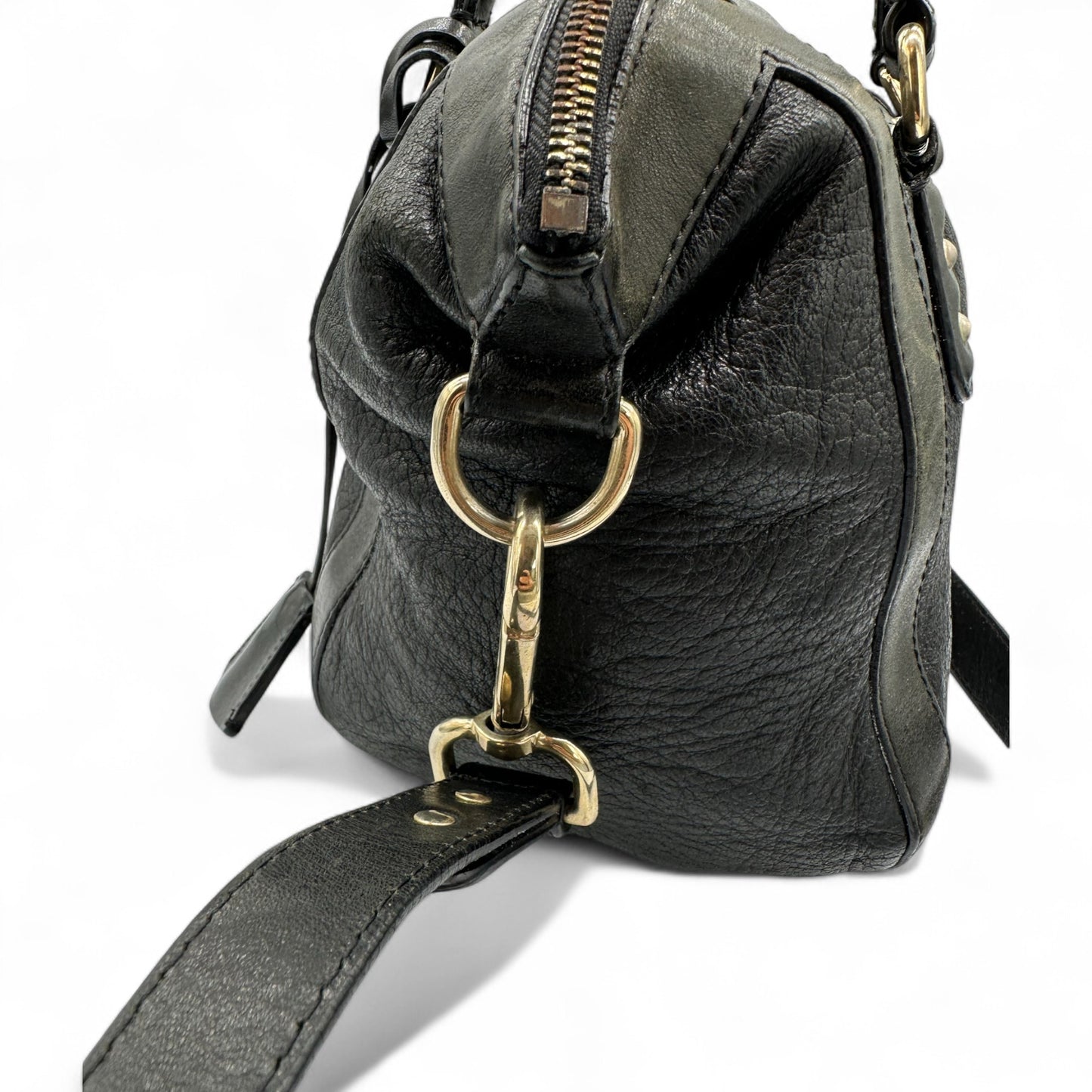 Jimmy Choo Black Leather Padlock Handbag