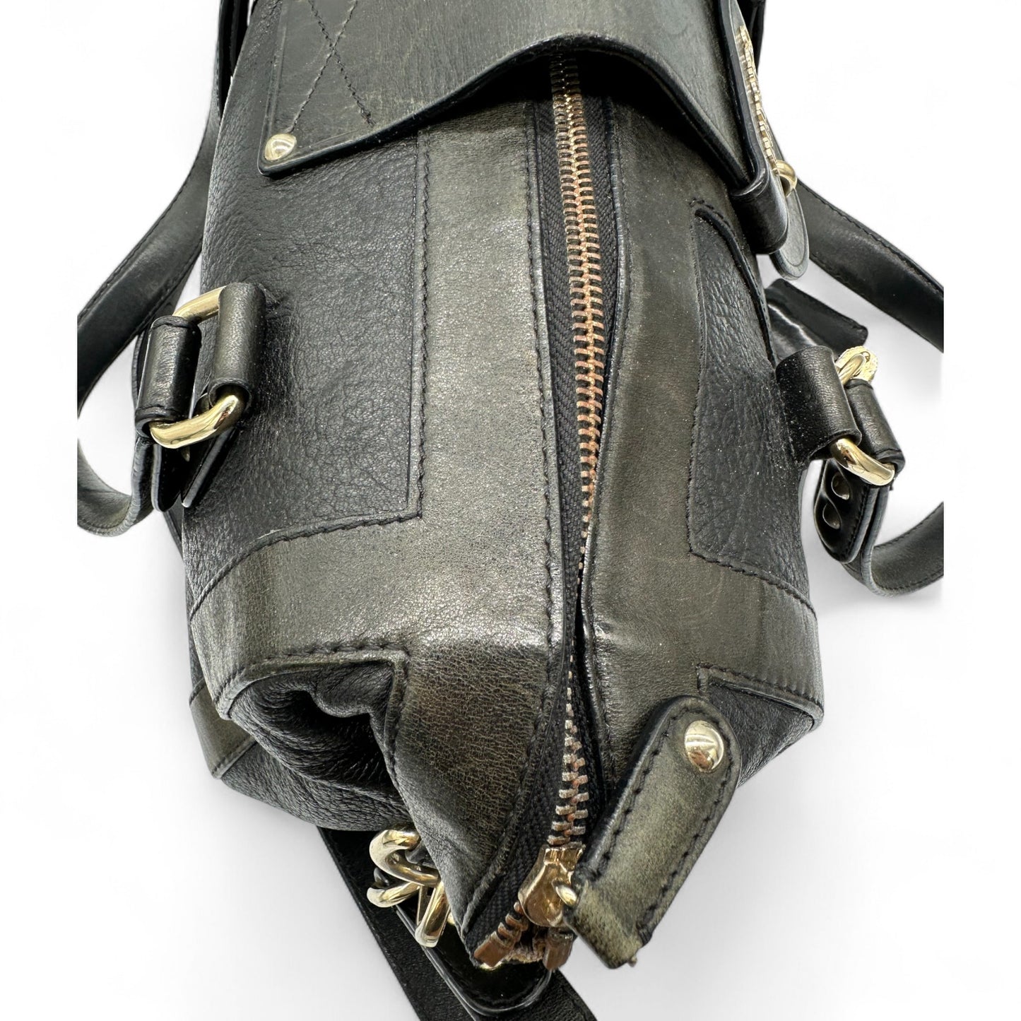 Jimmy Choo Black Leather Padlock Handbag