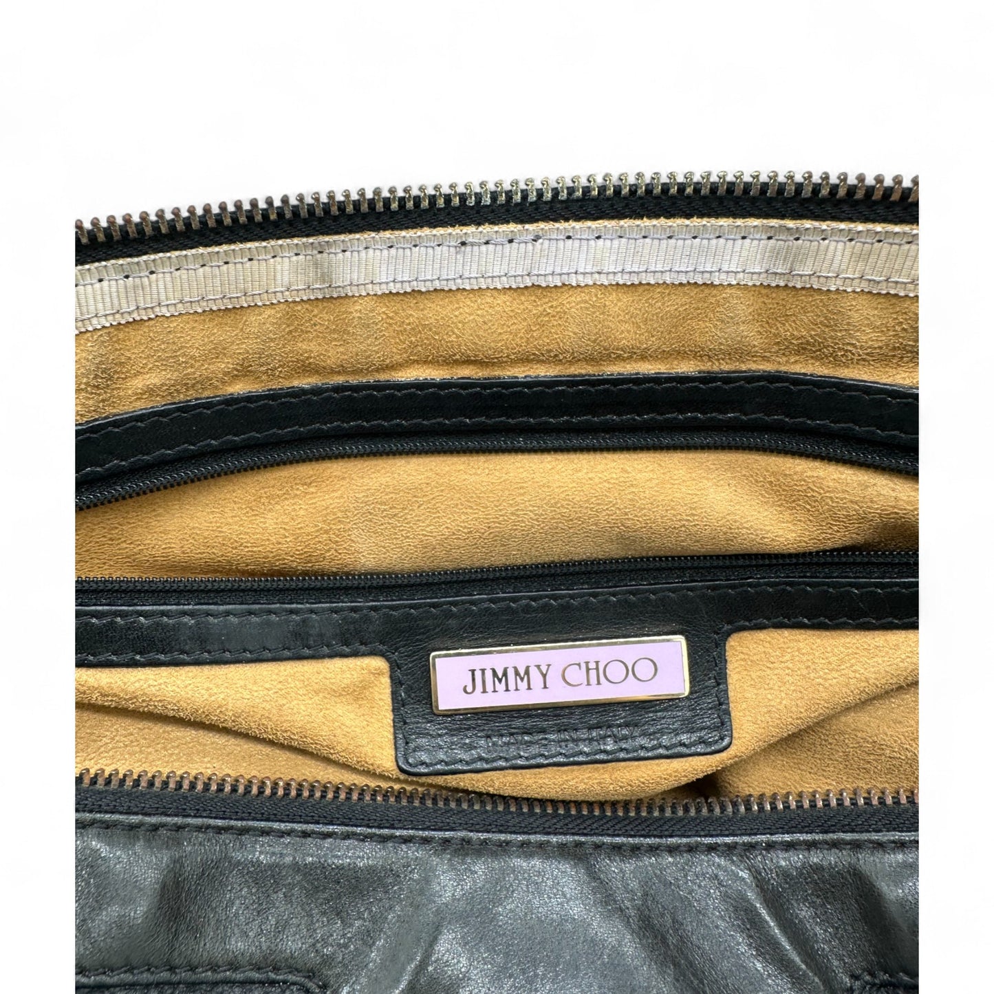 Jimmy Choo Black Leather Padlock Handbag