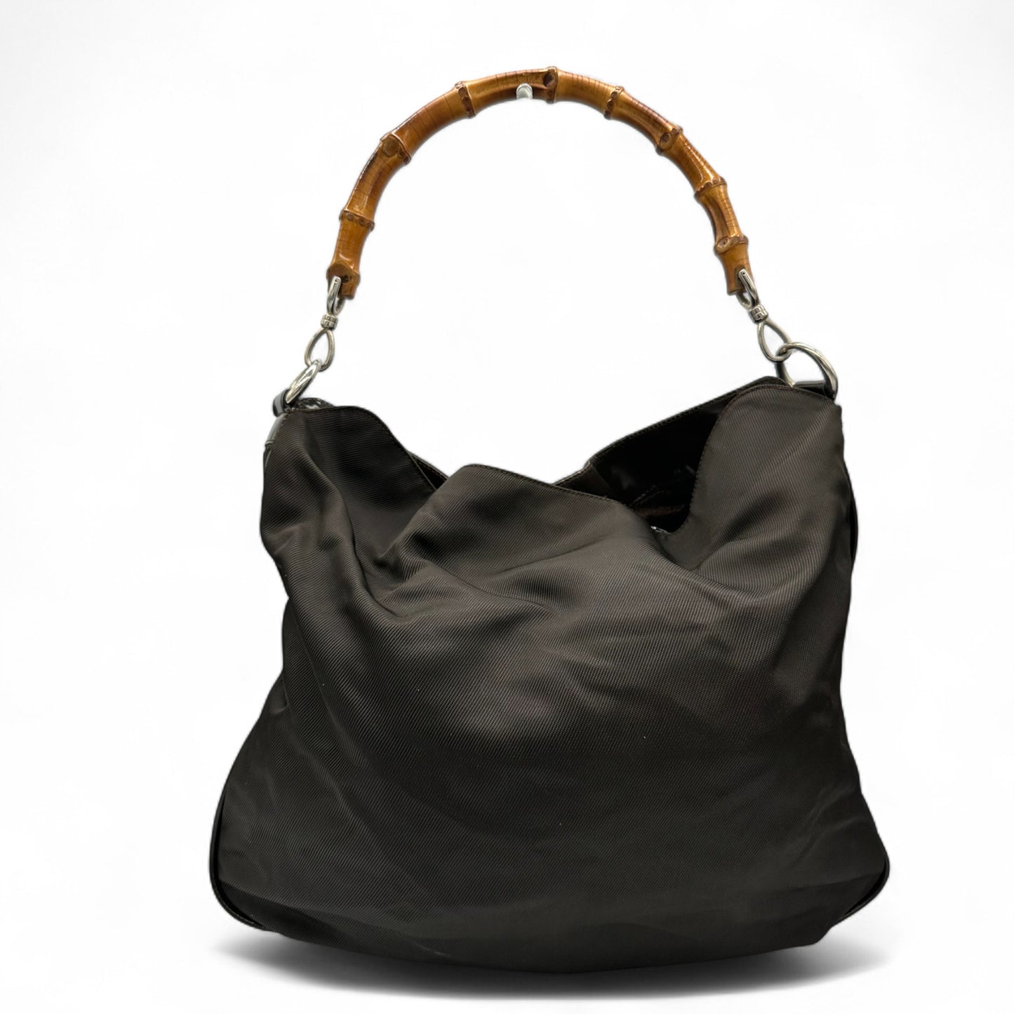 Vintage Gucci Nylon Bamboo Shoulder Bag